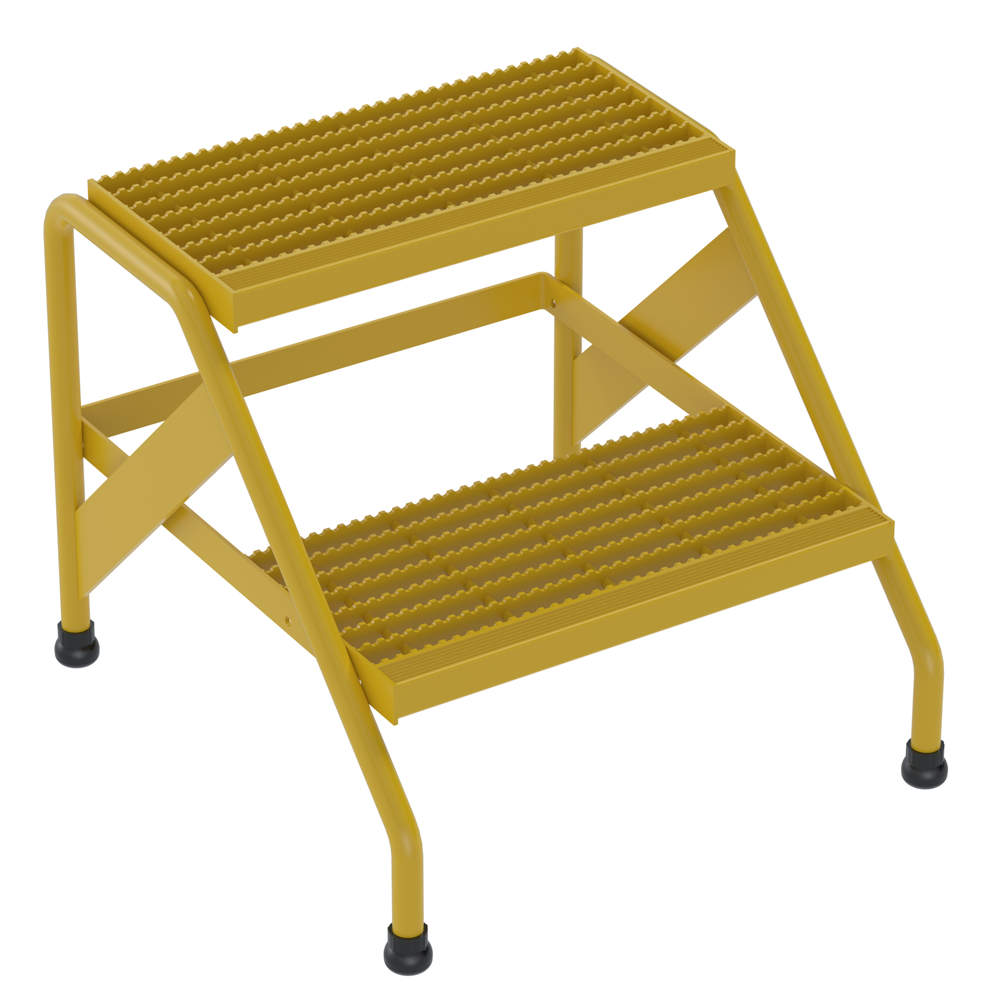 Vestil Aluminum Step Stool - 2 Steps, 20in., 500-Lb. Capacity, Serrated Surface, Model# SSA-2-Y